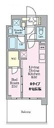 クレストコート東陽町 1LDKの間取図画像