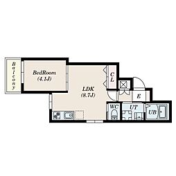デスポワール浅香山 1LDKの間取図画像
