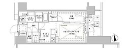 パークスフイア牛込神楽坂 1LDKの間取図画像