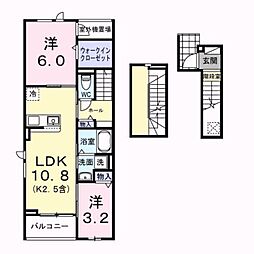 ルシアン 2LDKの間取図画像