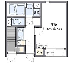 クレイノアクアパレス 1Kの間取図画像