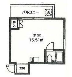 コーポ恵 ワンルームの間取図画像
