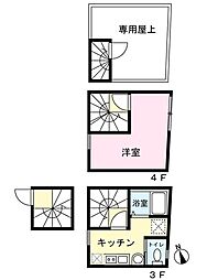 LAVA TOWER 3階1Kの間取り