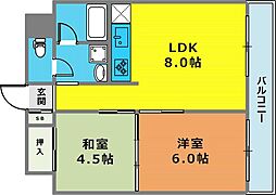 フェニックスハイツ山手 2LDKの間取図画像