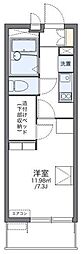 レオパレスプリムロウズ 1Kの間取図画像