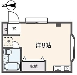 ルシーダ和泉 2階ワンルームの間取り