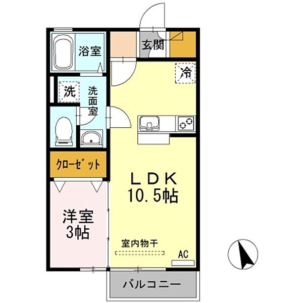 リビングタウン伏石II　Ａ棟 A103｜香川県高松市伏石町(賃貸アパート1LDK・1階・33.39㎡)の写真 その2