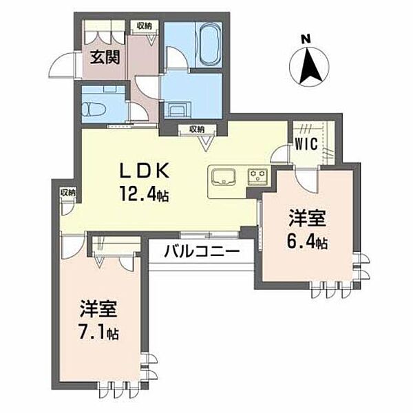 マンテン　ラ　スエルテ 0203｜京都府京都市伏見区下鳥羽中三町(賃貸アパート2LDK・2階・61.12㎡)の写真 その2