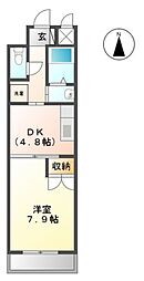 エムズ 1DKの間取図画像