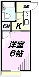コーポみさき 1Kの間取図画像