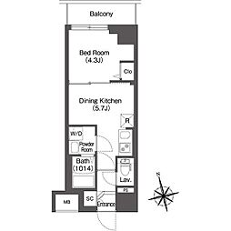 COMFORIALIV品川南大井 1DKの間取図画像