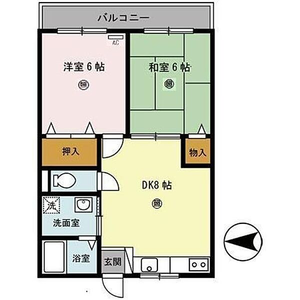 イーストハウス ｜和歌山県和歌山市有家(賃貸アパート2DK・1階・43.70㎡)の写真 その2