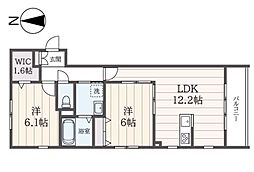 ガーデンシャガ 2LDKの間取図画像