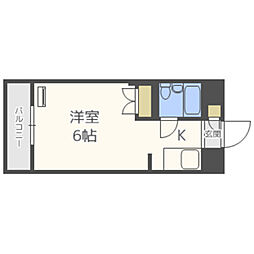 メゾン・ド・プレジール ワンルームの間取図画像