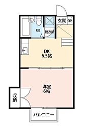 ドルフ福栄 1DKの間取図画像