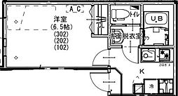 KEIAI RESIDENCE お花茶屋 2階1Kの間取り