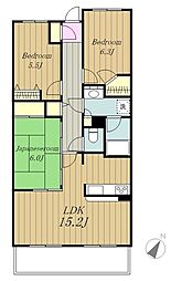 YMレジデンス相模大野 4階3LDKの間取り