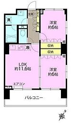 ベェルヴェル稲城 2LDKの間取図画像