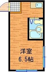 ハイツオーギ 2階ワンルームの間取り