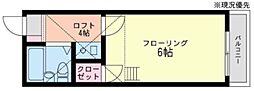 キャッスル入江B 1Kの間取図画像