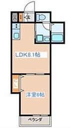 西武新宿線 井荻駅 徒歩3分の賃貸マンション 1階1LDKの間取り