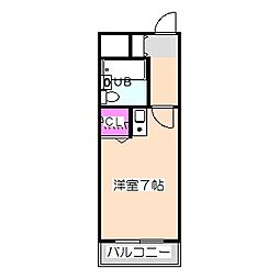 パークサイド堺 ワンルームの間取図画像