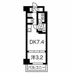 エルフォルテ東日暮里 4階1DKの間取り