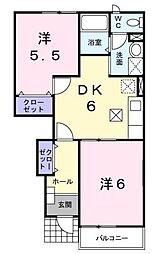 ガレーネー2 2DKの間取図画像