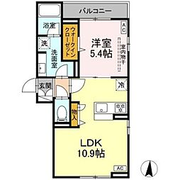 D-Kowari 1LDKの間取図画像