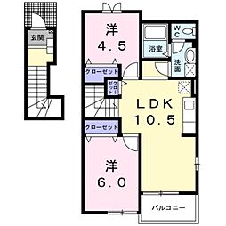 カーサローマA 2LDKの間取図画像