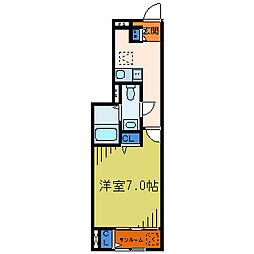 レメゾンA 1Kの間取図画像
