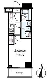アイルカナーレ多摩川 1Kの間取図画像