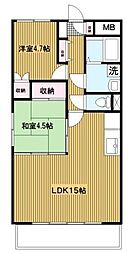 リブェールヒルズ早渕 2LDKの間取図画像