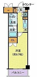 JR総武線 幕張本郷駅 徒歩3分の賃貸マンション 2階1Kの間取り