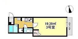 リーフ北小岩 1Kの間取図画像