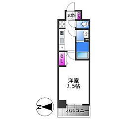 Osaka Metro中央線 緑橋駅 徒歩3分の賃貸マンション 2階1Kの間取り