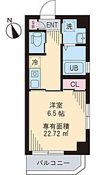 アーク五反田 1Kの間取図画像