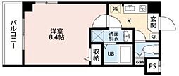 K RESIDENCE柏 7階1Kの間取り
