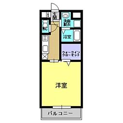 夢ハイツ 1Kの間取図画像