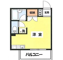 東急目黒線 大岡山駅 徒歩10分の賃貸マンション 1階ワンルームの間取り