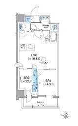 都営浅草線 西馬込駅 徒歩12分の賃貸マンション 6階2LDKの間取り