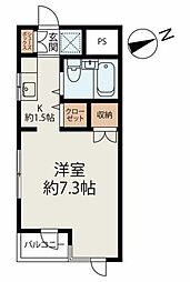 BCメゾン和泉 1Kの間取図画像