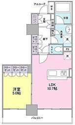 LaSante五反田 5階1LDKの間取り