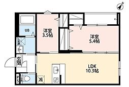 robot home 西八王子(ロボットホーム ニシハチオウジ) 2LDKの間取図画像