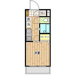 リッツコート西船橋 1Kの間取図画像