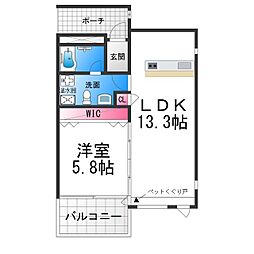 ラ・サンテ 4階1LDKの間取り