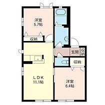 サンヒルズ　I 00102 ｜ 神奈川県綾瀬市小園1401-1（賃貸アパート2LDK・1階・51.00㎡） その2