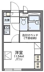 レオパレスイーストフィールド 1Kの間取図画像