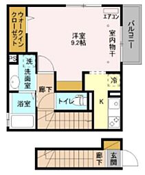 ル・セリジェ 1Kの間取図画像