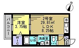 SUN HORIZON I 1階1LDKの間取り